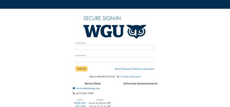 WGU Student Portal.